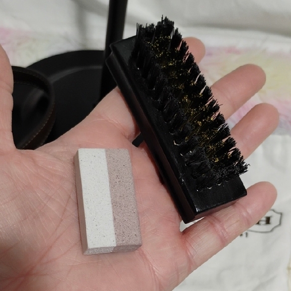 Authentic Coach Vintage Y2K Pink Suede Leather Mini Bag W Brush & Bags - Picture 14 of 15